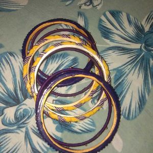 Violet, Mustard Lakh Bangles