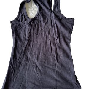 Black And Silver Party Wear Tank Top