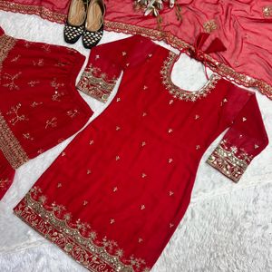 Party Wear Top,Sharara Plazzo and Dupatta