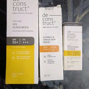 Deconstruct Sunscreen, Serum, Lip Balm