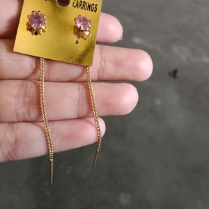 Beautiful Golden Earings And Chain 💛💛💛