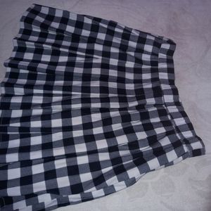 Black White Check Skirt