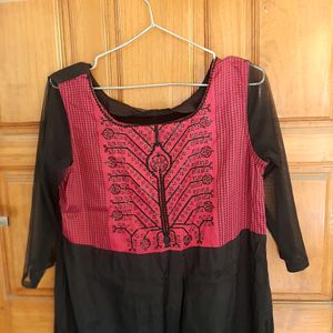 Black And Pink Kurti( Party Wear)