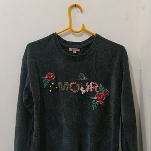 Ginger Embellished Round Neck Sweater/Cardigan