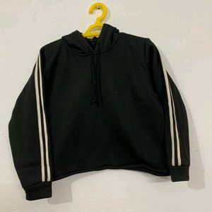 Black Striped Hoodie