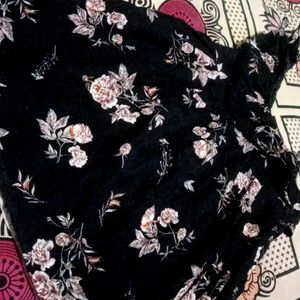 Floral Print Baby Girl Off Shoulder Frock