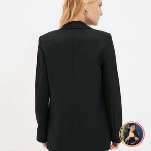 Beautiful Black Blazer with leopard inner lining