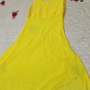 Yellow Middi Dress Can Wear With Jeans