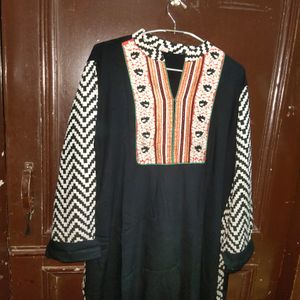 Women Black 4 Xl Summer Kurta