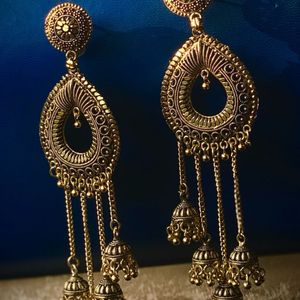 Oxidised Gold Plated Earings