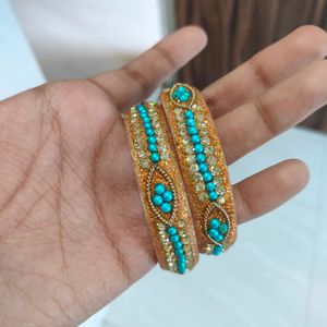 Pair Of Turquoise Blue Bangles