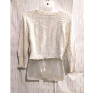 White Crop Sweater for Women's