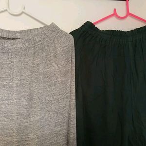 Green And Grey Plazo Pant