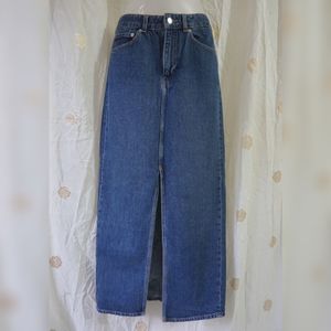 H&M Denim Maxi Skirt with front Slit