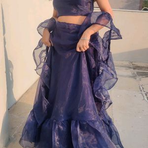 Organza Ruffle Lehenga