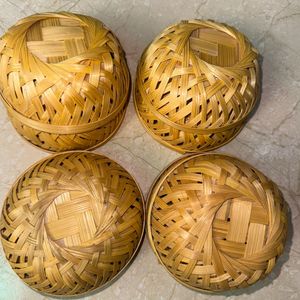 Handmade Bamboo basket- 4 Inch (10 Pcs)