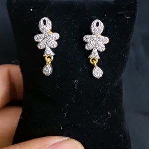 Silver Earrings With Gold Polish