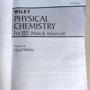 Wiley Physical Chemistry For JEE By Vipul Mehta