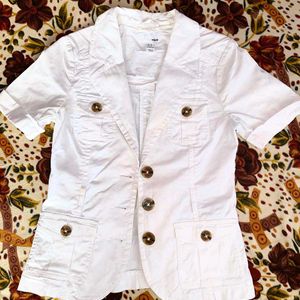 White Blazer With Short Sleeves