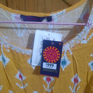 yellow kurti new with tag