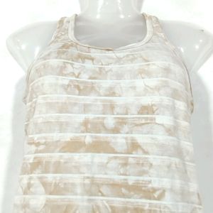 Cream Printed Tank Top (Women)