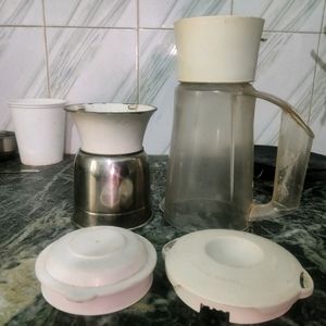 Mixer Glass and Stell Jar