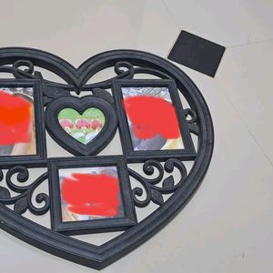 Photo Frame /Heart Shape/ Black /Plastic/Couple