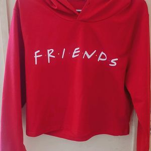 Red Crop Hoodie