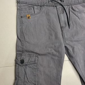 Grey Six Pocket Cargo Pant