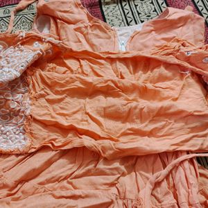 Meesho Peach Dress