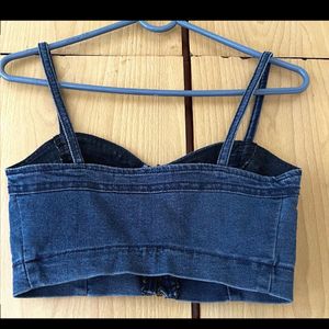 BERSHKA DENIM BRALETTE TOP