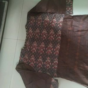 Brown Colour Frock Style Kurti