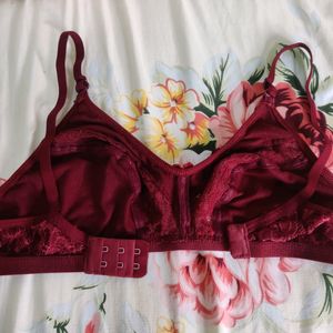 Maroon Lace Bra 32B