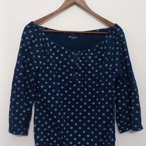 Mavie Blue Girls Top & Red Net Cardigan Size: M