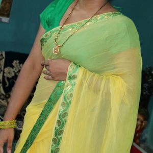 Lime Green Clr Saree