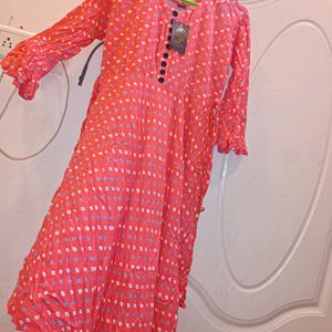 Flared Kurti Dark Peach