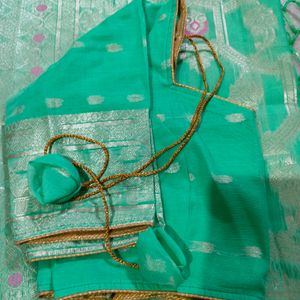 Cotton Linen Banarasi Saree