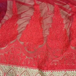 Red Bridal Saree  With Blouse