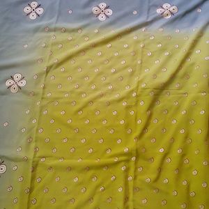 Dual Color Mika Printed Saree For Sale