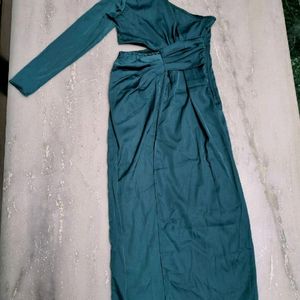 Tokyo Talkies Green One Shoulder Dress