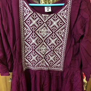 Purple Print Kurta