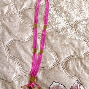 Pink N Golden Pote Mala