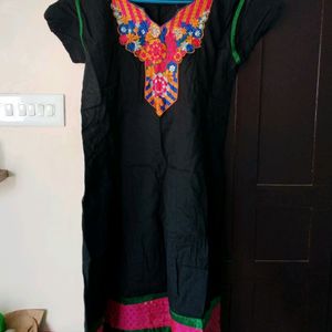 Black Cotton Anarkali