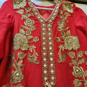 Red NEW kurta With Churidar