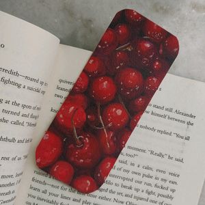 🍒 Red Cherry Handpainted Bookmark 🍒