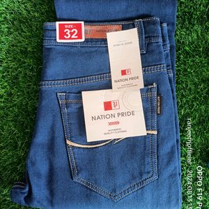 Men's Denim Blue Formal Jeans For Party Wear