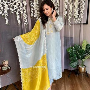 Nagma  ” Premium Tissue silk kurti bottom dupatta