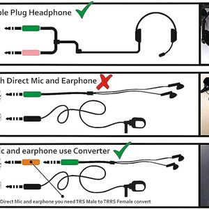 Audio Mic Splitter Headset