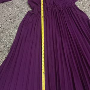 Wine Colour Flared Midi