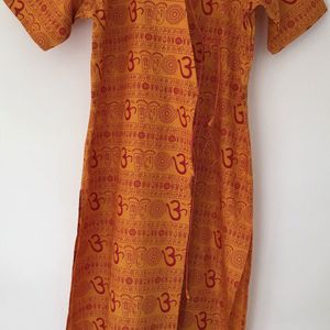 orangish yellow half sleeves, unisex, wrap  tunic